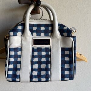 Marc by Marc Jacobs Navy and White Checkered Satchel